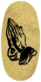 DASOV 516 BK SH GD Black Praying Hands Shimmer Gold Background